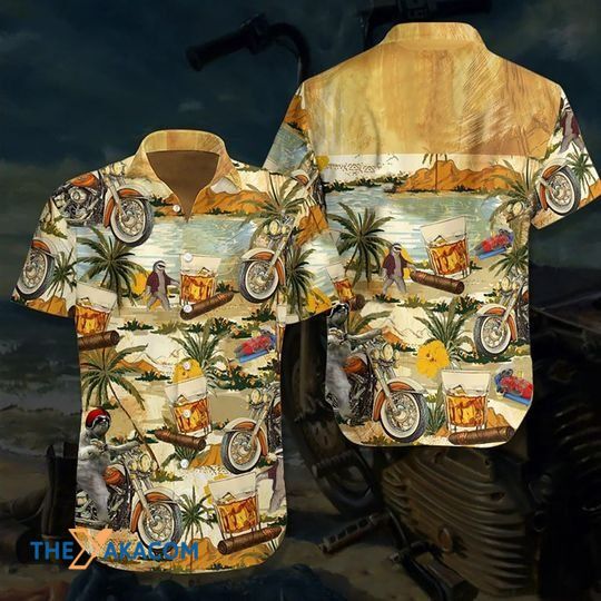 Sloth At The Beach Funny Vintage Motorcycle The Best Gift For Animal Lovers Hawaii Hawaiian Shirt