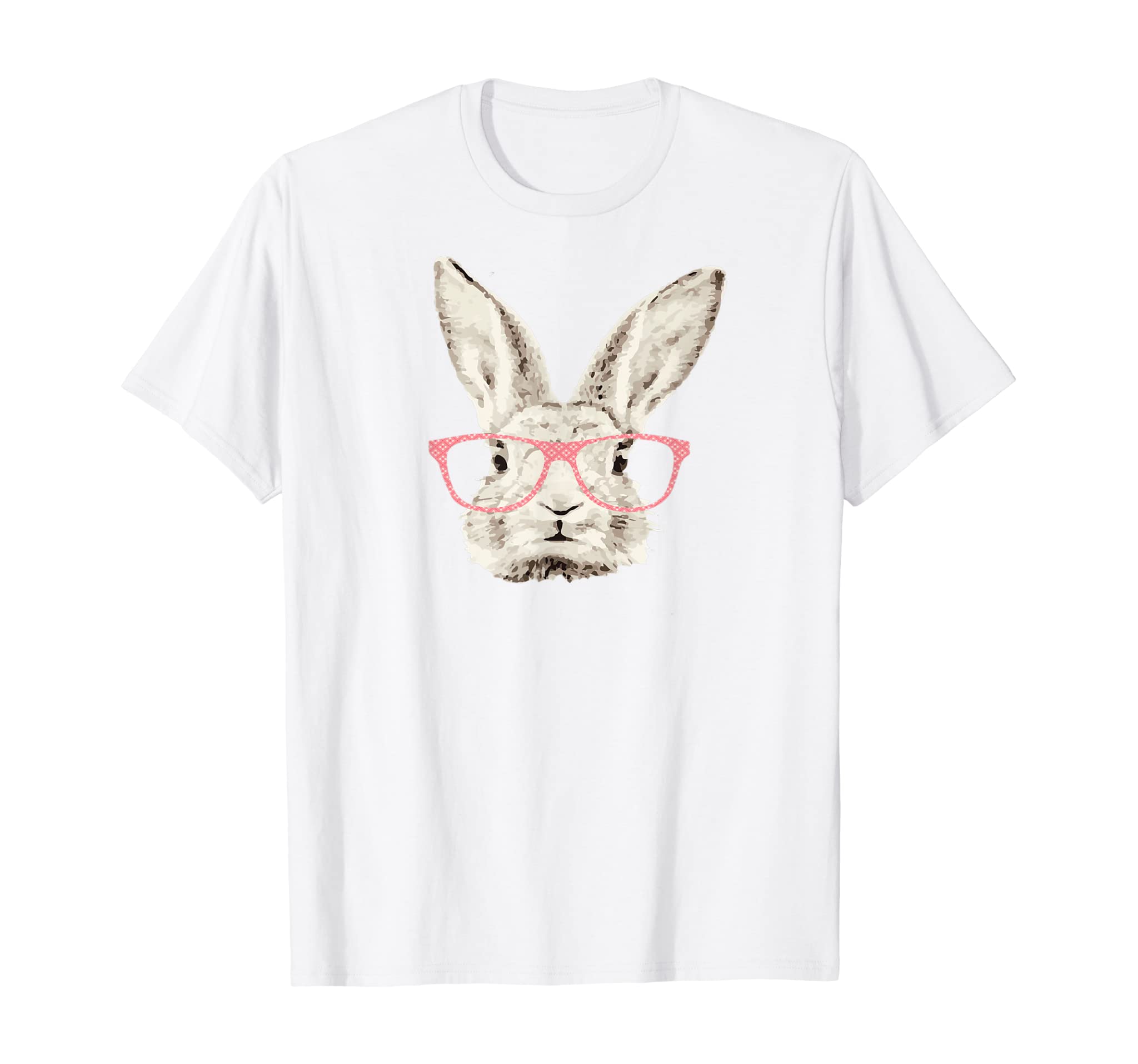 Womens Cute Easter Bunny Rabbit Pink Glasses Hipster Tshirt