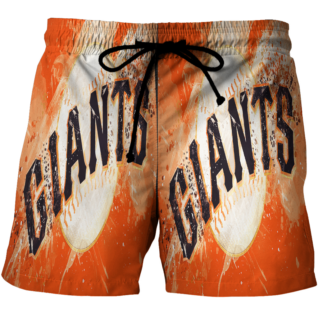 San Francisco Giants Art 5 3D All Over Print Summer Beach Hawaiian Short