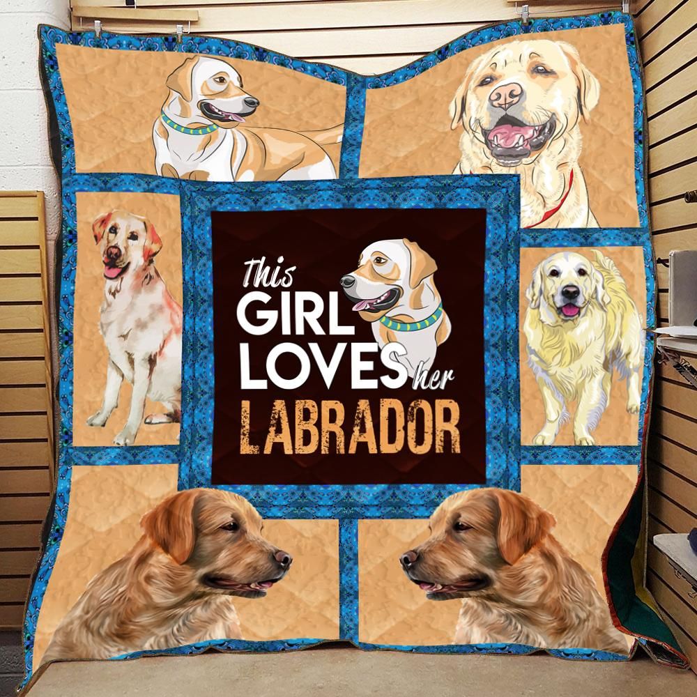 Labrador Flower Awesome Quilt Miq