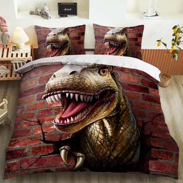 3D Dinosaur Duvet Cover Set Aniaml Bedding Set For Decor Home Bedclothes Bed