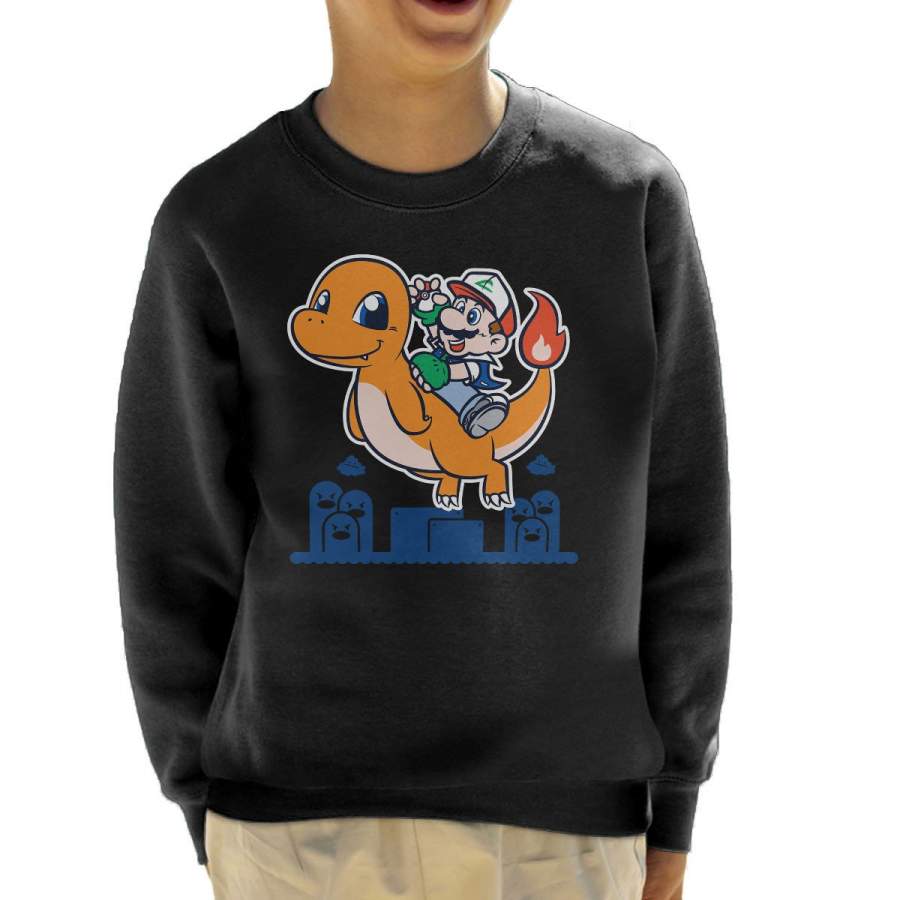 Super Mario Pokemon Yoshimander Mashup Kid’s Sweatshirt