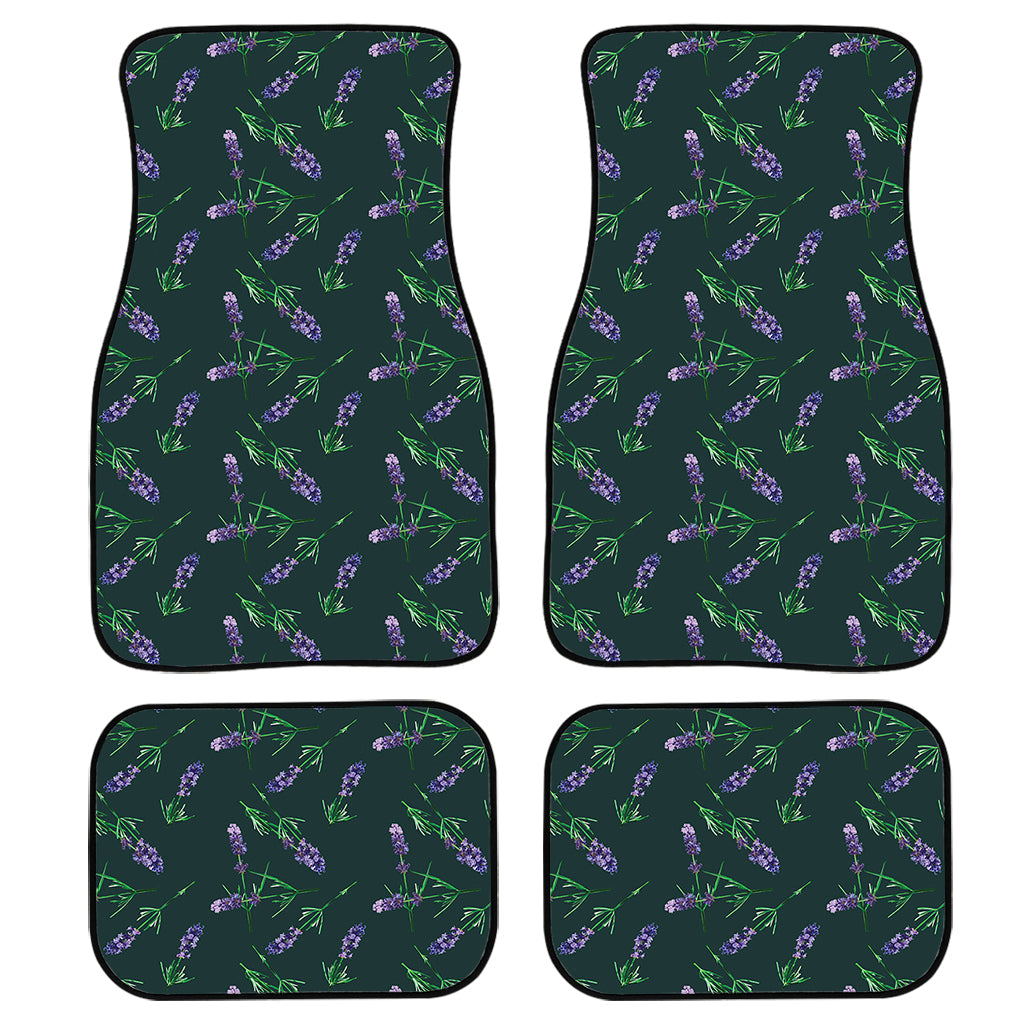 Purple Lavender Pattern Print Front And Back Car Floor Mats, Front Car Mat