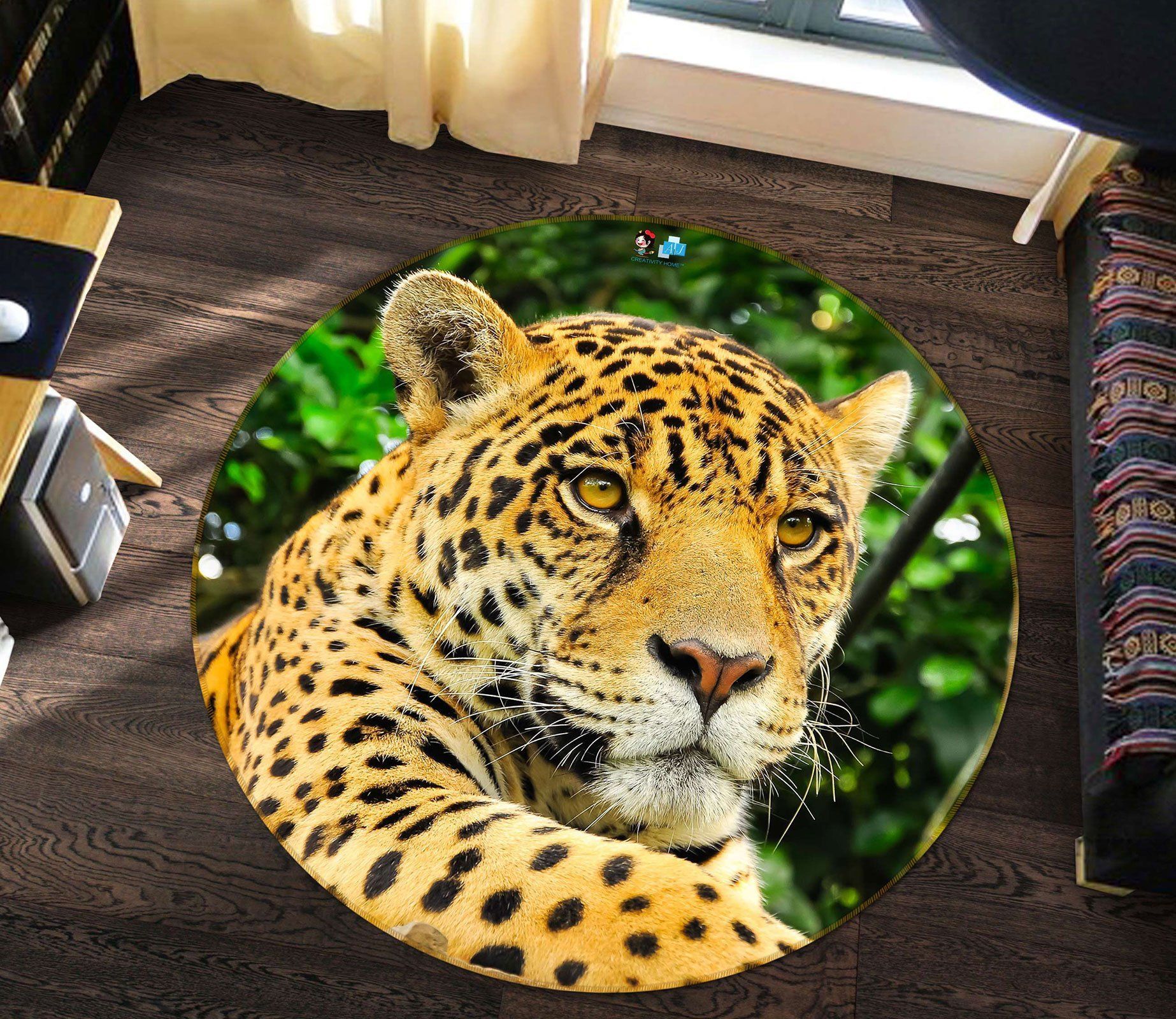 3D Leopard 81169 Round Rug – Round Carpet Home Decor