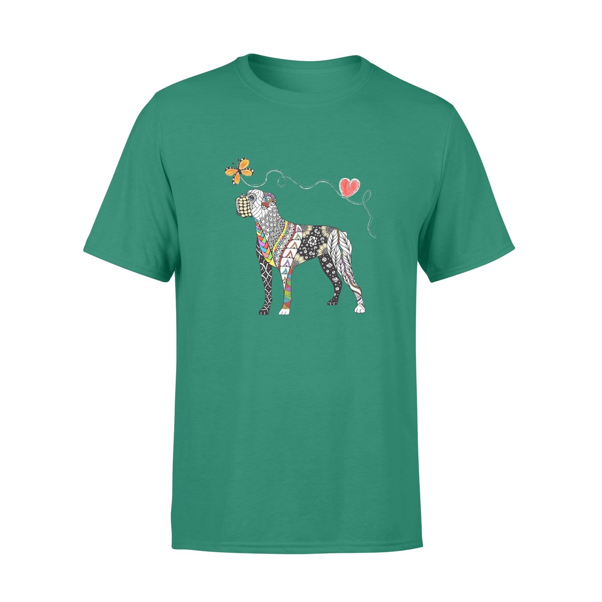 Zentangle Rainbow Boxer – Premium T-Shirt, Gift For Dog Lover, Gift For Bull Terrier Lover T-Shirt Hoodie All Color Size S-5Xl