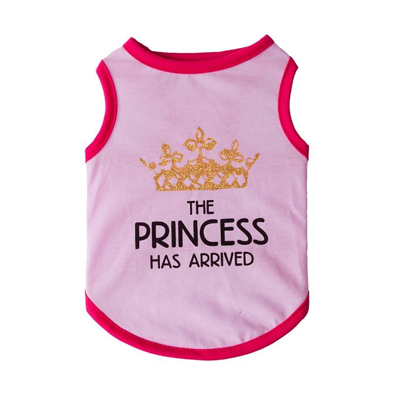 New Princess Crown Cotton Vest Puppy Sweet Casual Shirts Costume For Small Dogs Pet Clothing T-shirt Pets Supplies Universal alx