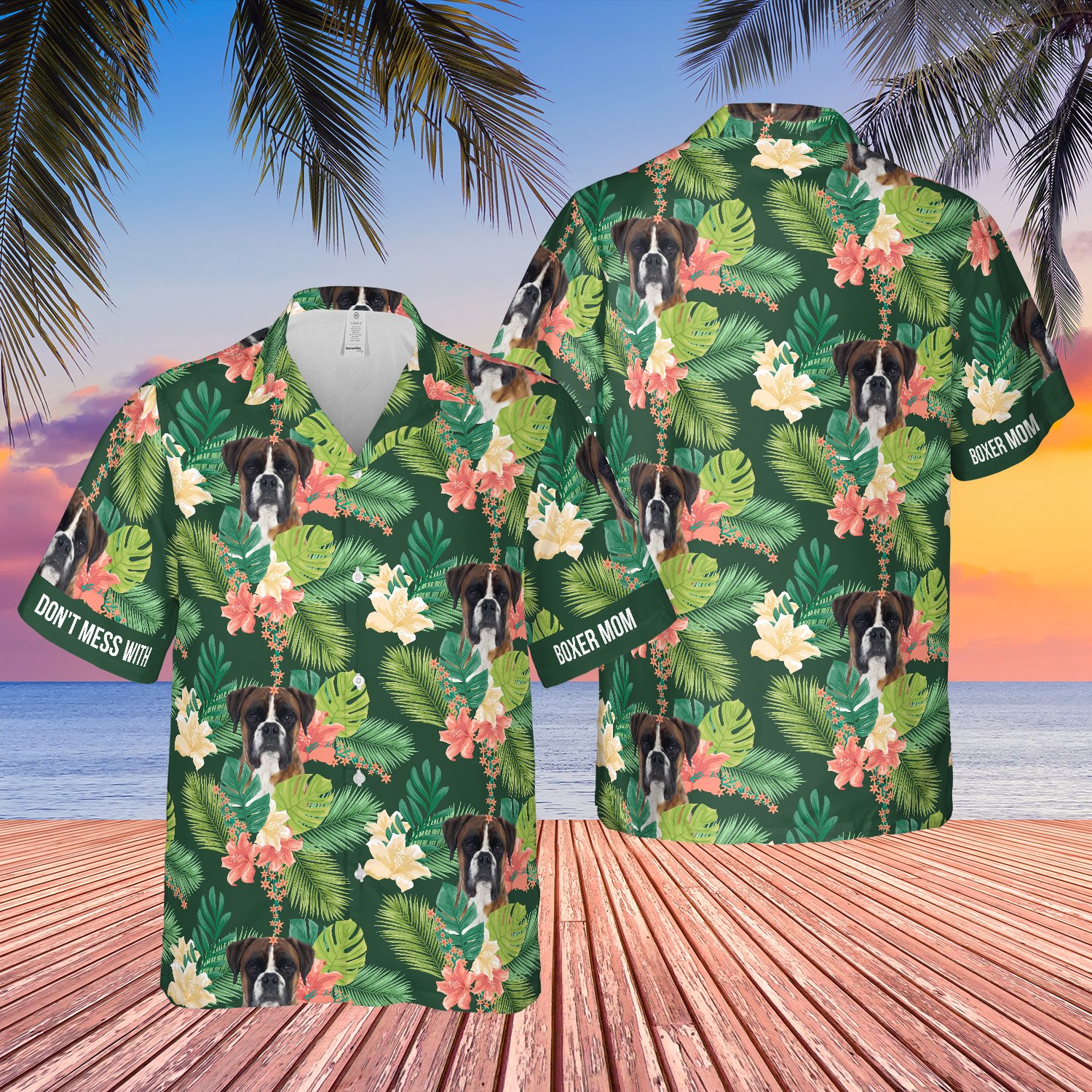 Mess With Boxer Mom Tropical Floral Hawaii Shirt Ha96818