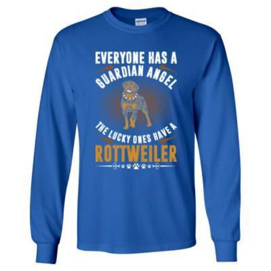 AGR Everyone Has A Guardian Angel The Lucky Ones Have A Rottweiler – Long Sleeve T-Shirt