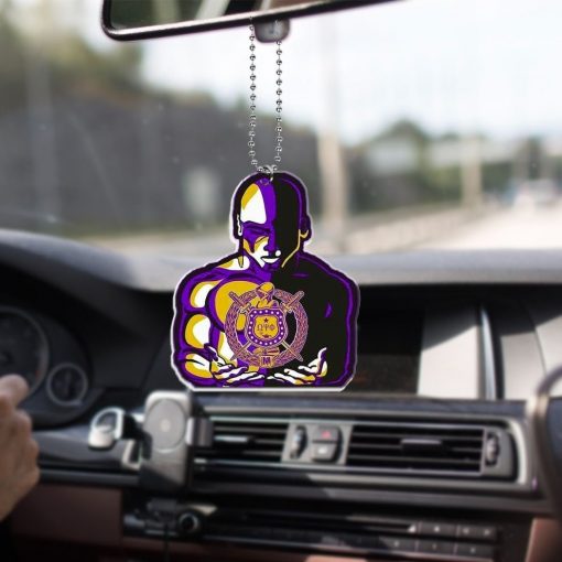 Omega Psi Phi 1911 Frat Inc Man Lift Up Crest Car Hanging Ornament