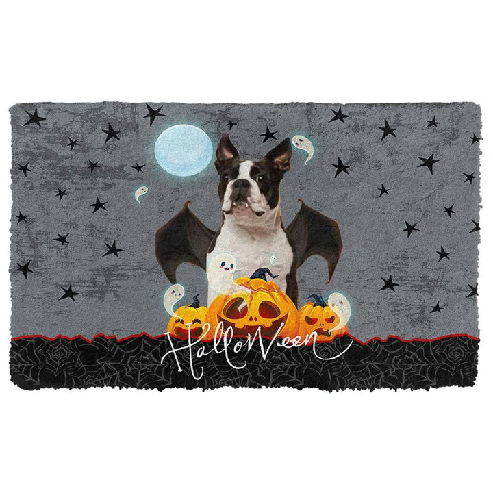 Waybackapparel Halloween Vampire Boston Terrier Custom 3D Doormat