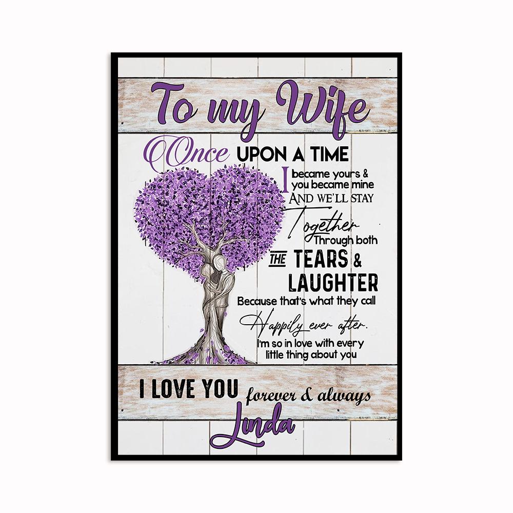 Personalized Wall Art Poster Board Print Valentine Day Gift Ideas For Him Her Men Women Boyfriend Girlfriend Husband Wife Couple – Custom Name Once Upon A Time HT281210 – PersonalizedWitch