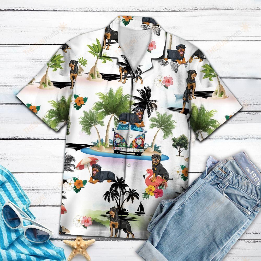 Rottweiler Vacation Hawaiian Shirt Ha192