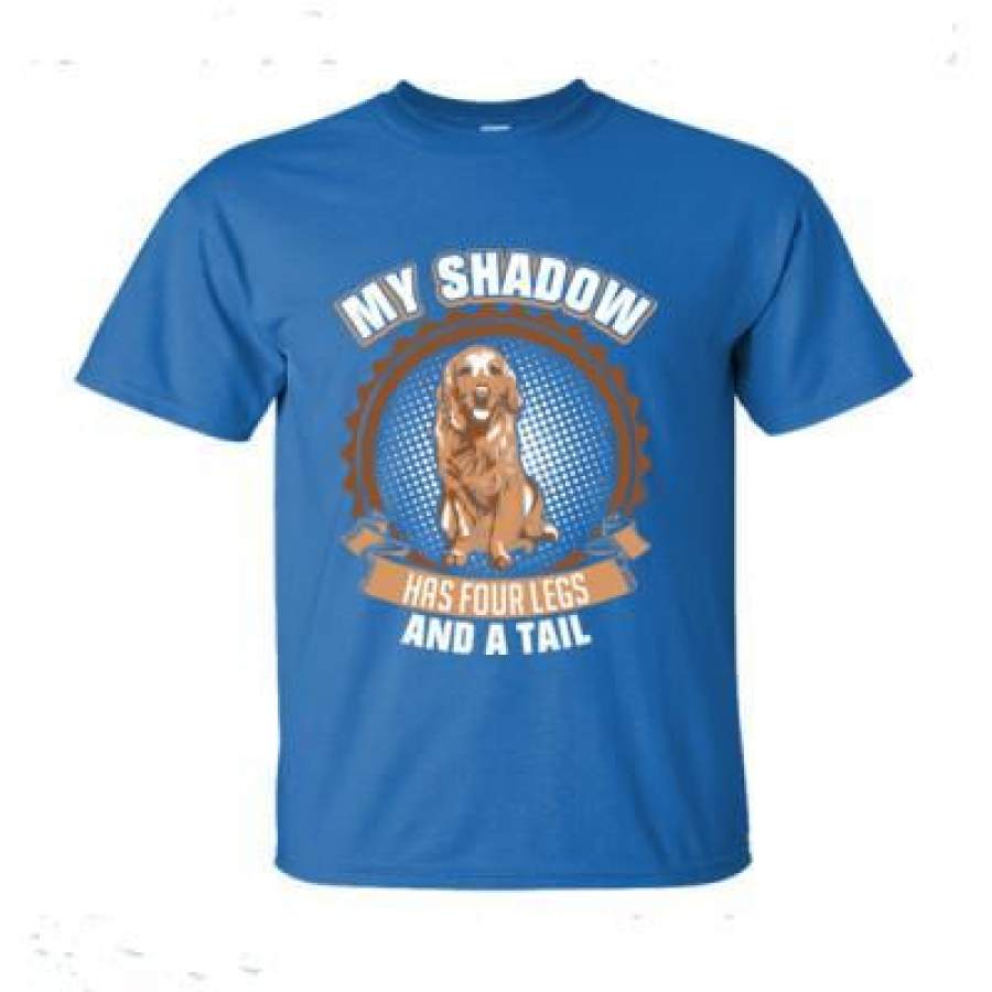 AGR My Shadow Has Four Legs And A Tail Golden Retriever – Ultra-Cotton T-Shirt