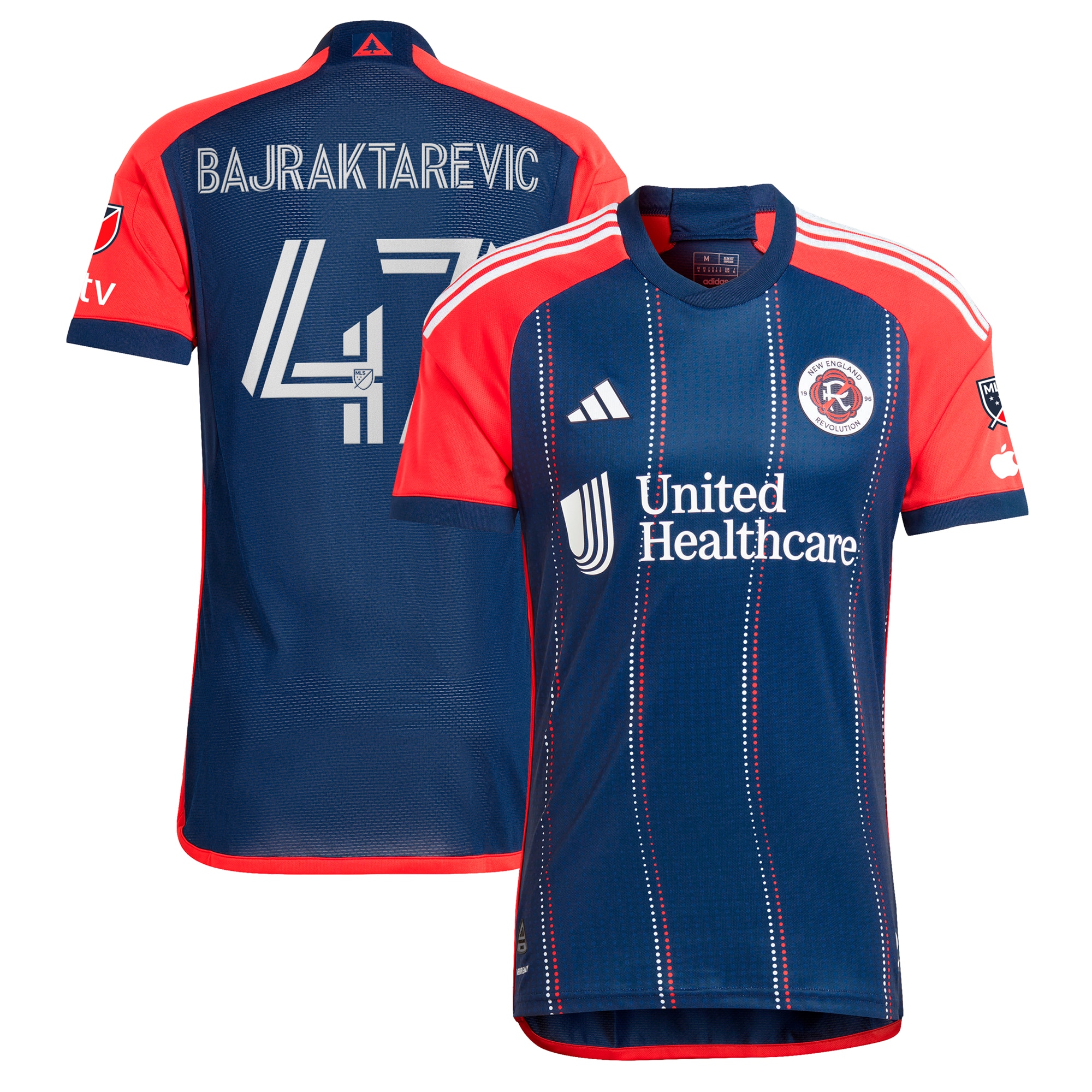 Esmir Bajraktarevic New England Revolution 2024 Boston Tea Party Authentic Player Jersey – Navy