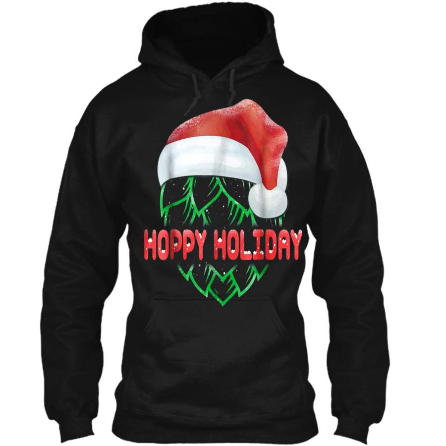 Santa Hoppy Holiday Christmas  For Men Women Pullover Hoodie  Christmas Gift Ideas