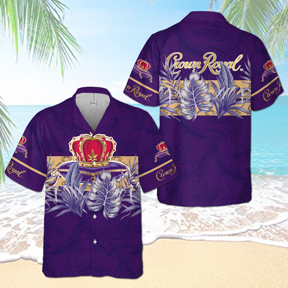 Crown Royal Canadian Whisky Leaves Pattern Hawaii Shirt Ha104322