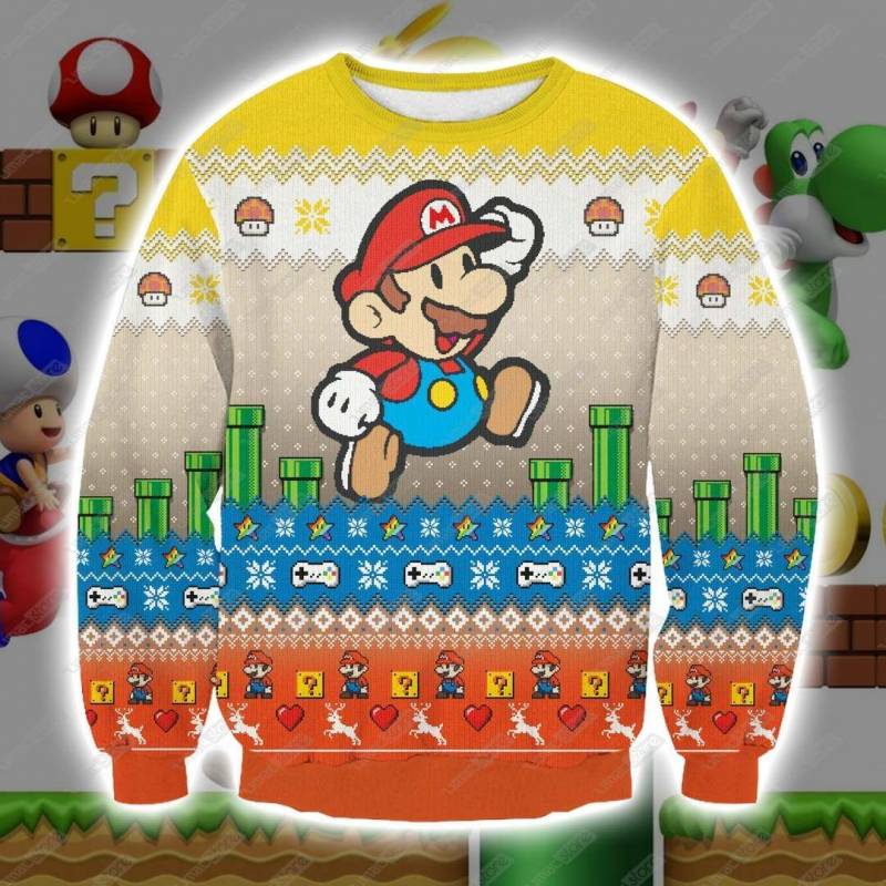 Super Mario 1810V3 3D Print Ugly Christmas Sweatshirt