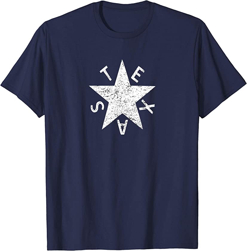 Vintage Retro Lorenzo de Zavala Texas History Star Flag T-Shirt