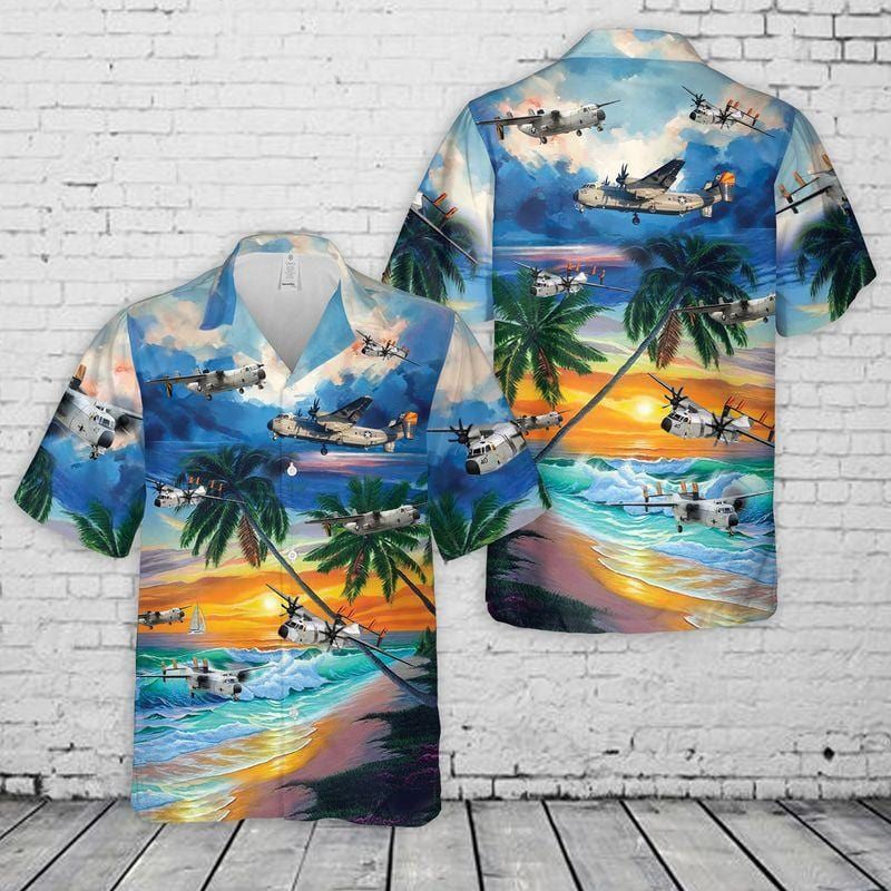 Tropical Beach Us Navy Grumman Greyhound Aloha Hawaii Shirts Dh Ha25108