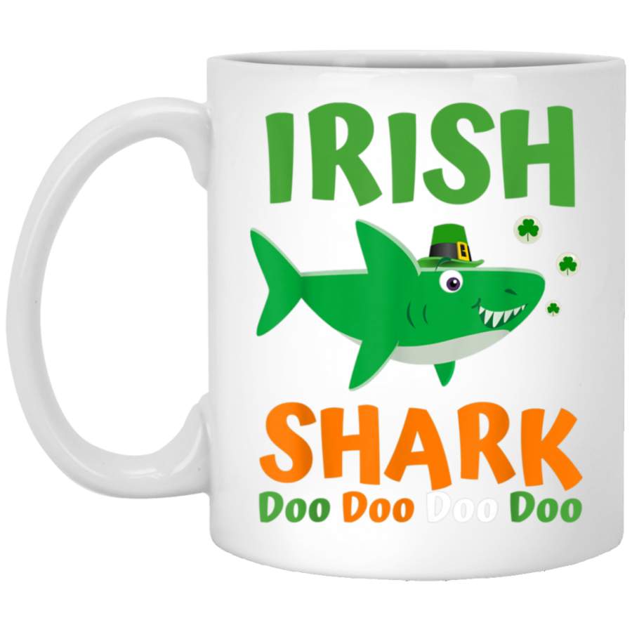 St Patricks Day – Kids Toddler Women Men Irish Shark Mug White Mug