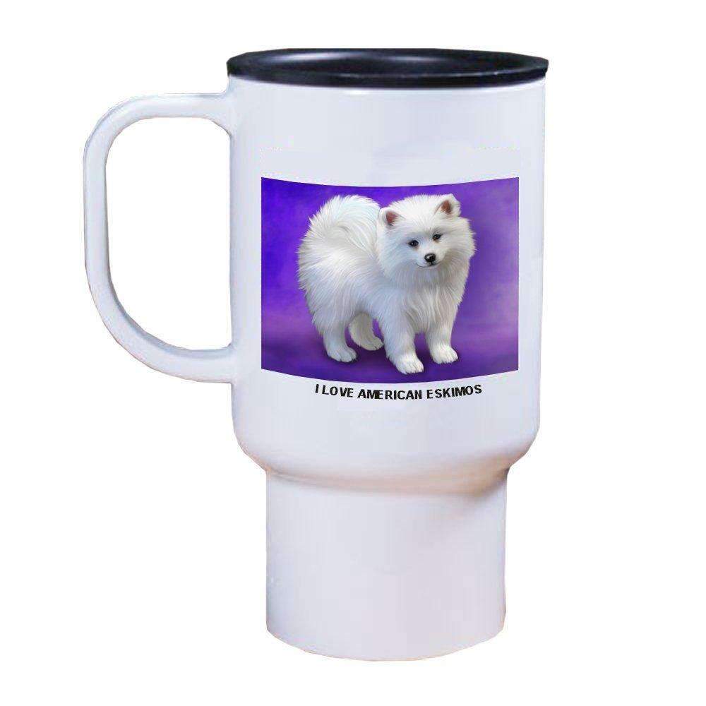 American Eskimo Puppy Dog Travel Mug