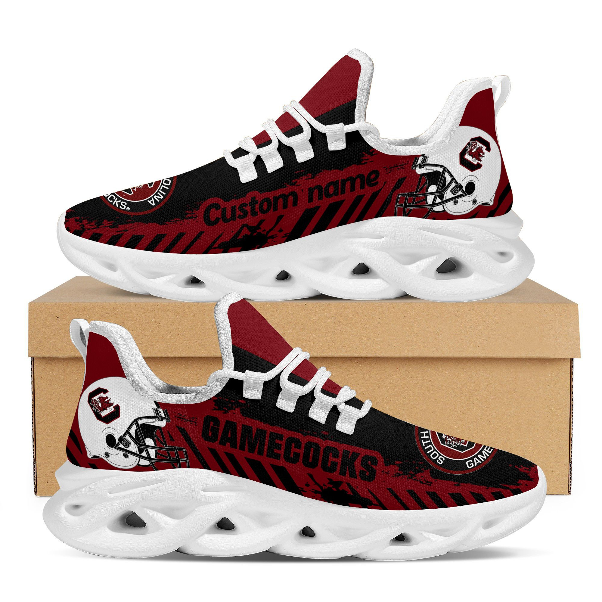 South Carolina Gamecocks American Football Team Helmet Custom Name Personalized Men And Women Max Soul Sneakers Shoes For Fans