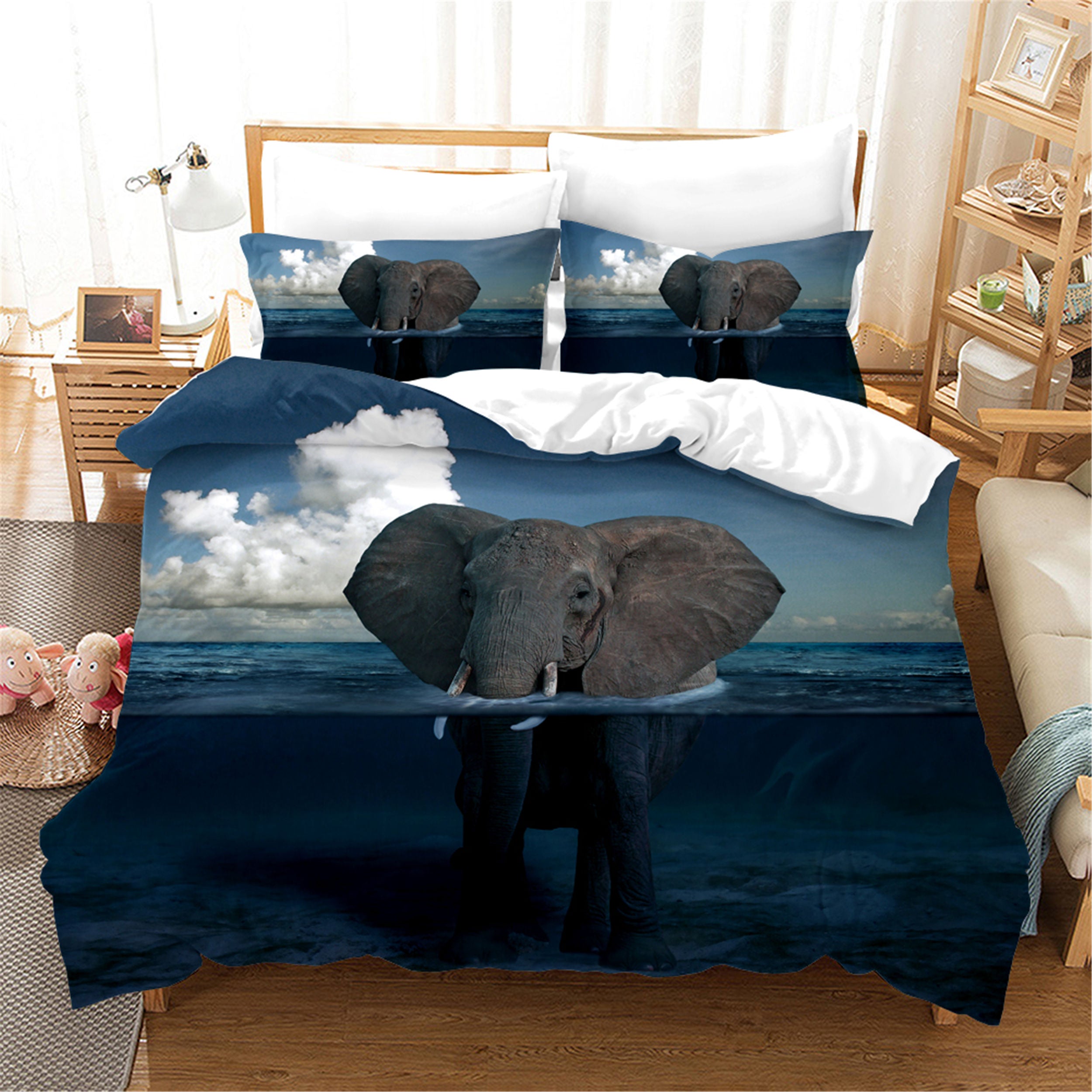 3D Elephant Sea Quilt Cover Set Bedding Set Pillowcases 138