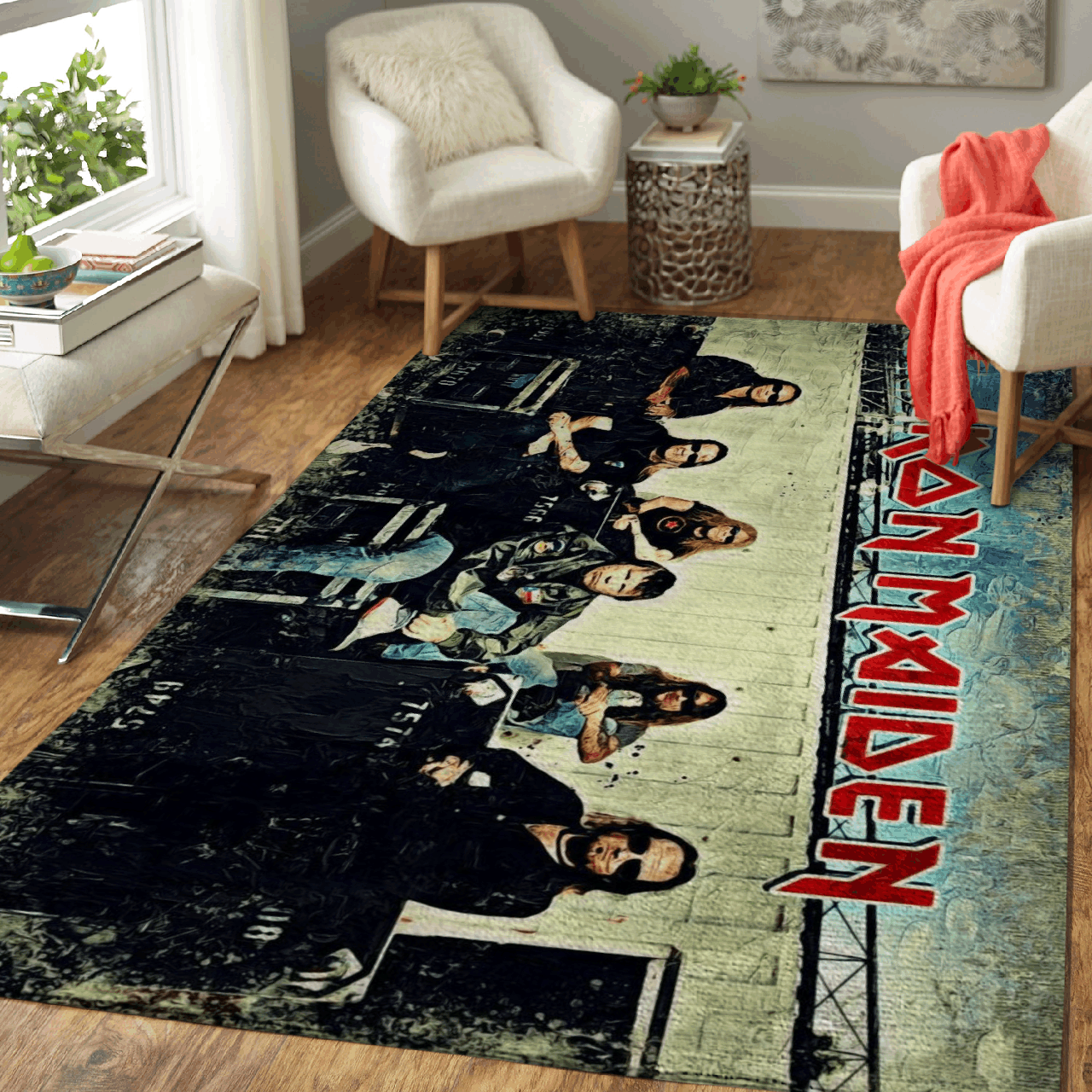 Iron Maiden Band Music Vintage Art For Fans Area Rug