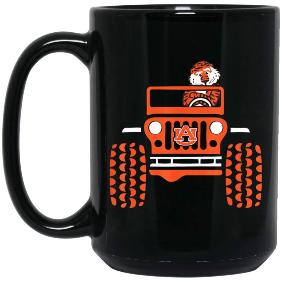 Auburn Tigers Jeep – Jeep Car And Mascot 15 oz Black Mug