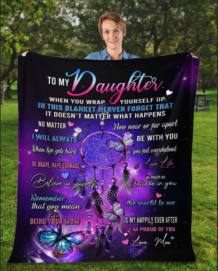 Personalized To My Daughter Mom  Christmas Gift Christmas Blanket Customized Blanket Daughter Blanket Mom Gift Daughter