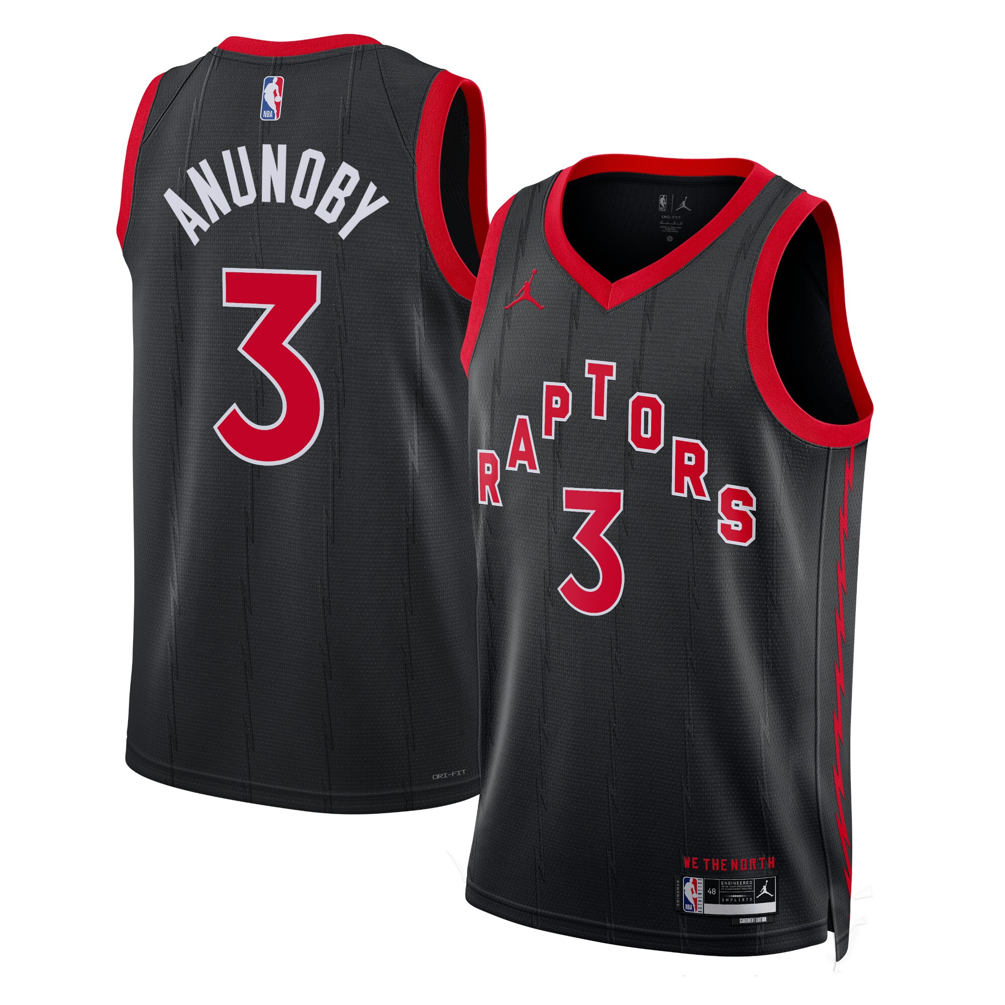 Toronto Raptors Jordan Statement Edition Swingman Jersey – Black – OG Anunoby – Unisex