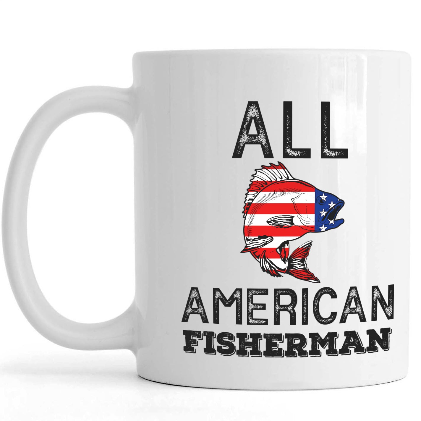 Independence Mug For Fisherman| All American For Fisherman Mug| Funny 4Th Of July Mug| Patriotic Mug For Fishing Lover| Cool Coffee Mug For Independence Day, Forth Of July Mug| Jmn663