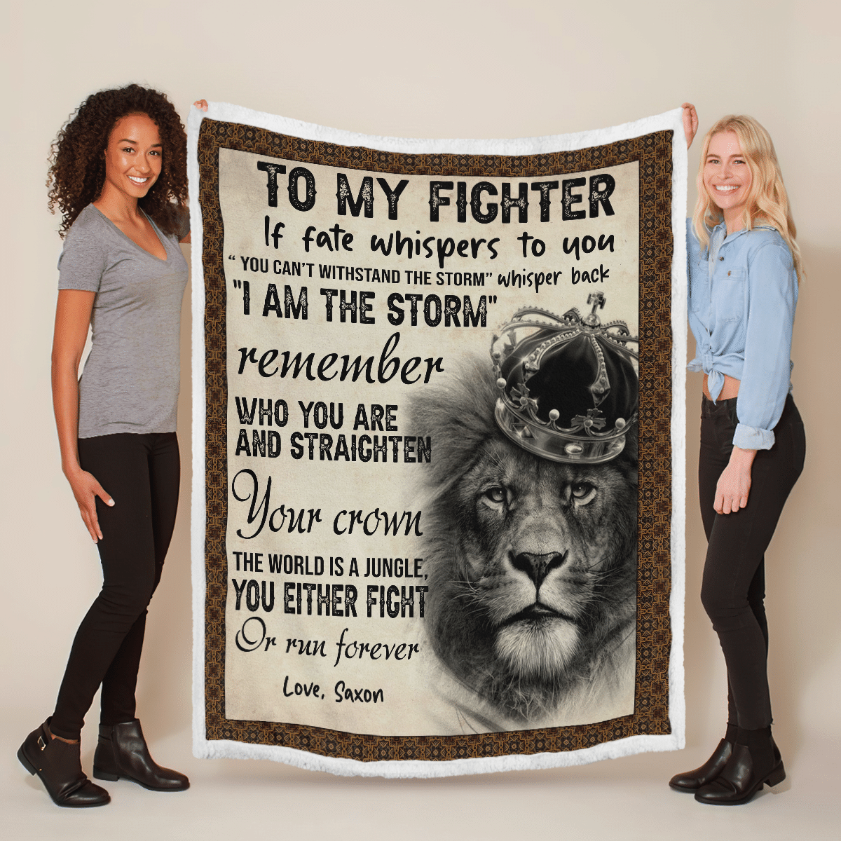 Wooni To My Fighter – Lion Sherpa Blanket Wbl080322142