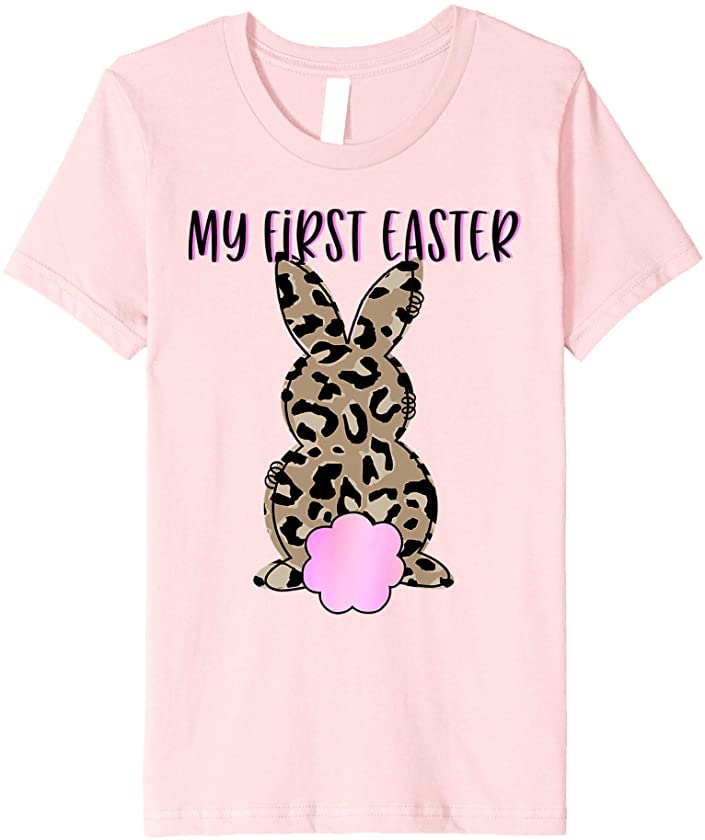 Kids My First Easter Outfit Design for Baby Girl Leopard Bunny Premium T-Shirt