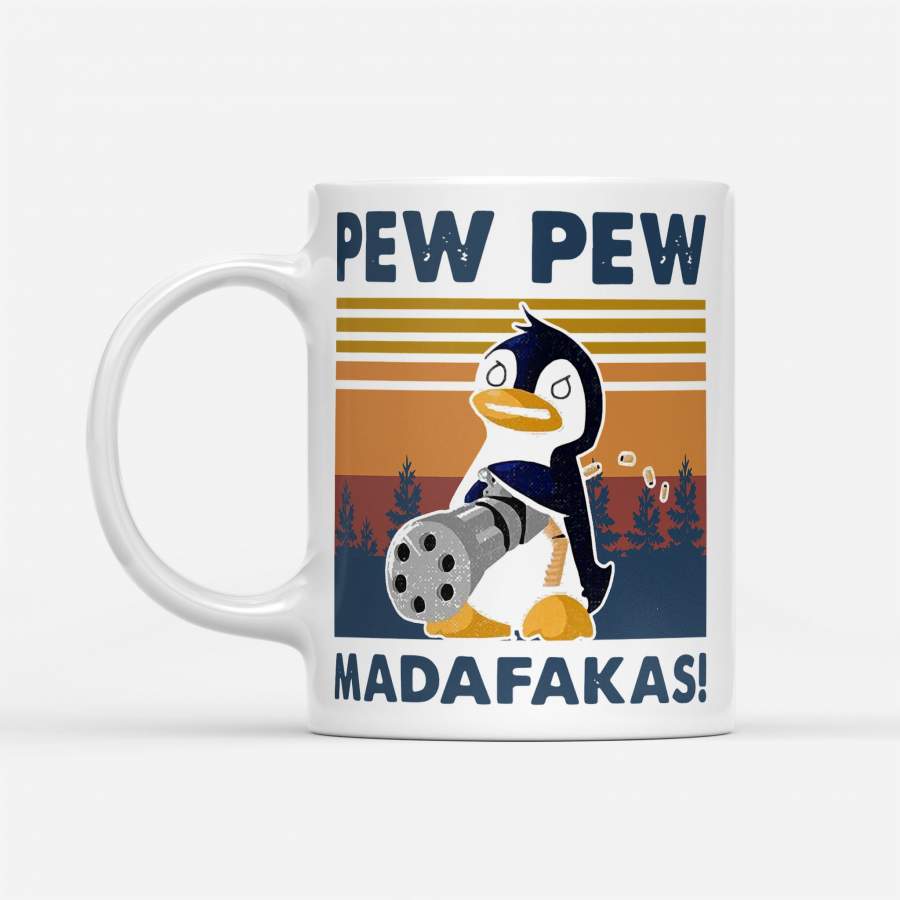 Penguins Pew Pew Madafakas Vintage – White Mug