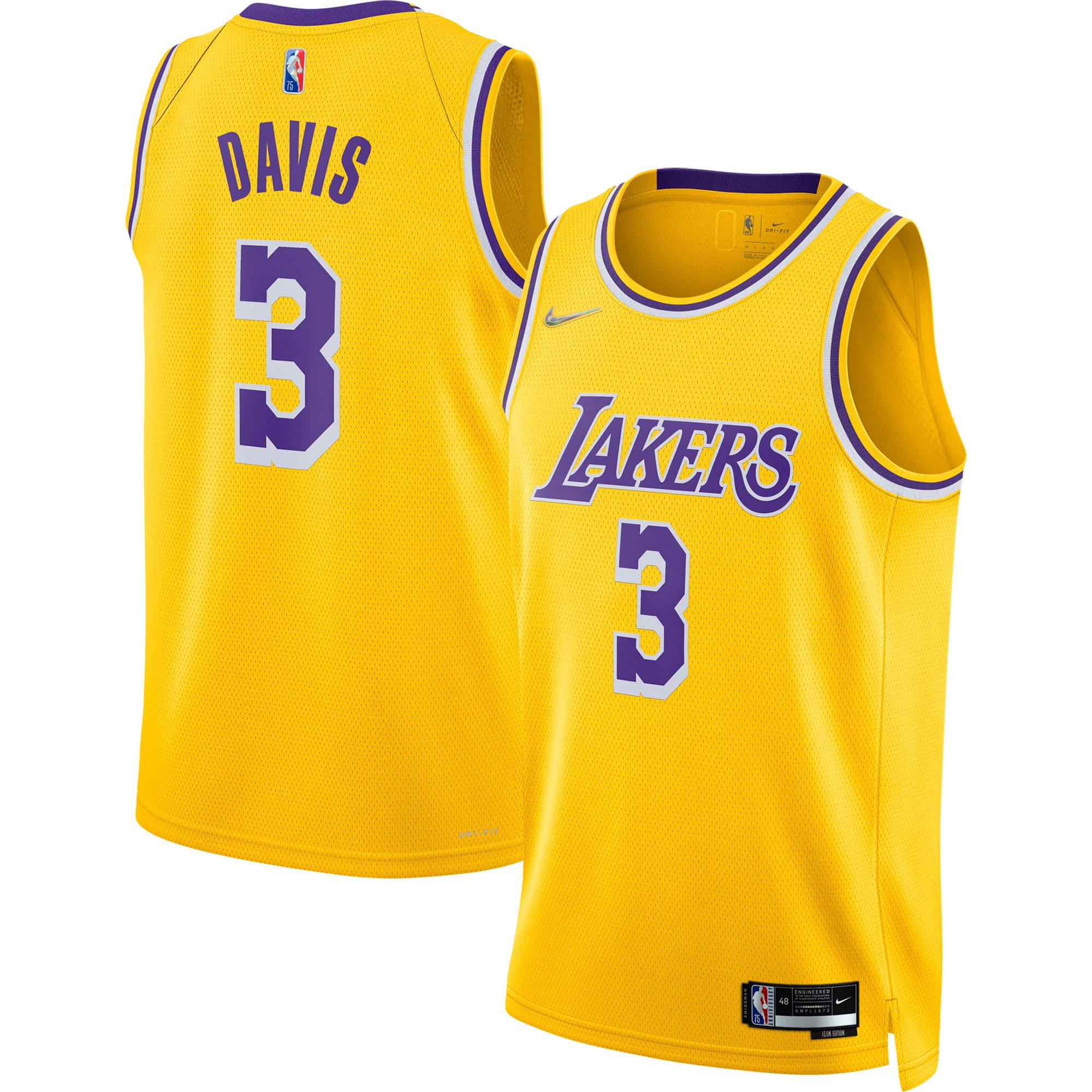 Anthony Davis Los Angeles Lakers 2021/22 Diamond Swingman Jersey – Icon Edition – Gold NBA