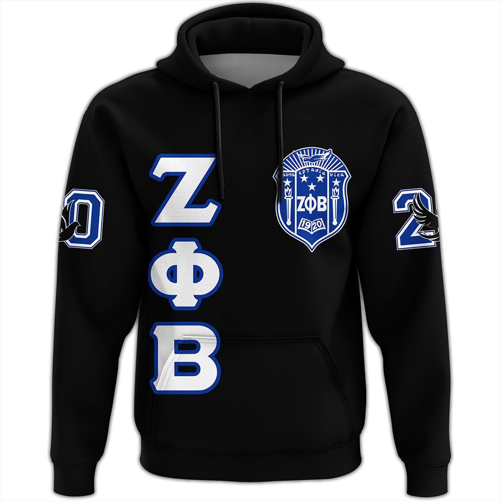 Sorority Hoodie – Zeta Phi Beta Letters Pullover Hoodie