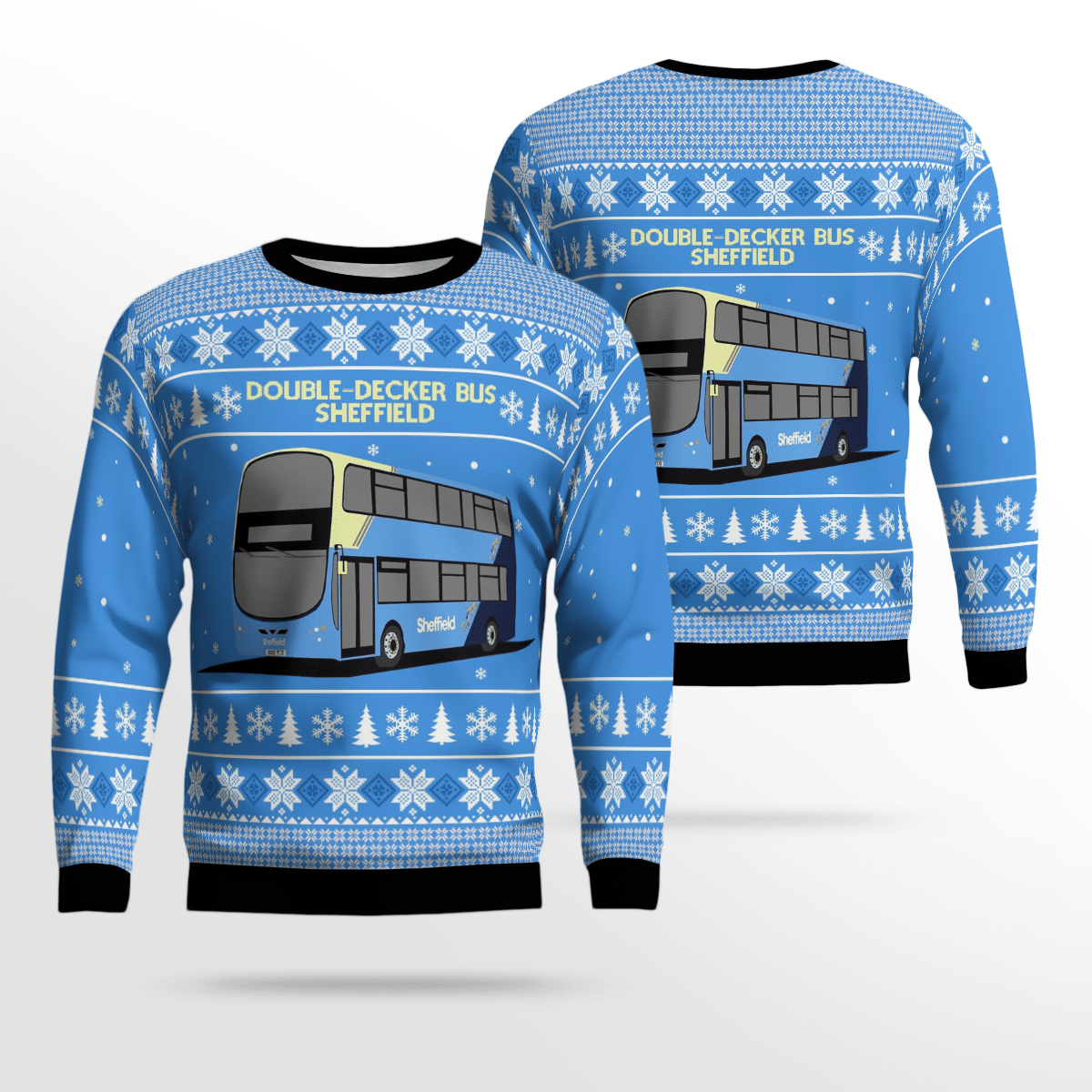 Uk Double-Decker Bus Sheffield Christmas Ugly Sweater, All Over Print Sweatshirt