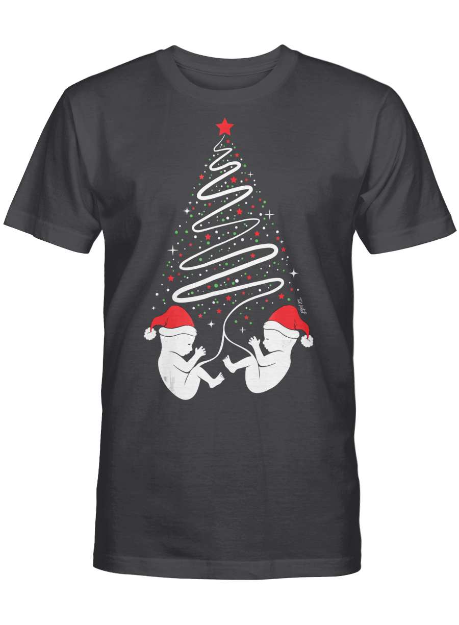 AmazeStyleZ Santa’s Reindeer, Ugly Christmas Sweater, Christmas Gift Ideas, Christmas Pregnancy Shirt Expecting Twins Christmas Tree