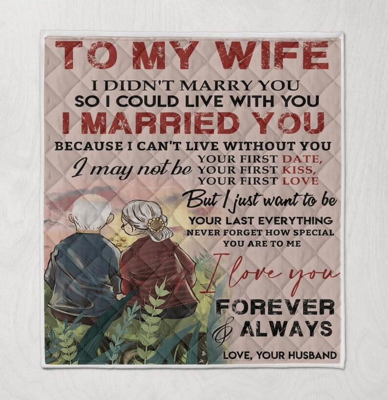 To My Wife Didn’T Marry You Blanket, From Love Husband, Gift For Husband, Love Husband Fleece, Sherpa Blanket Family Home Decor Bedding Couch Sofa Soft And Comfy Cozy