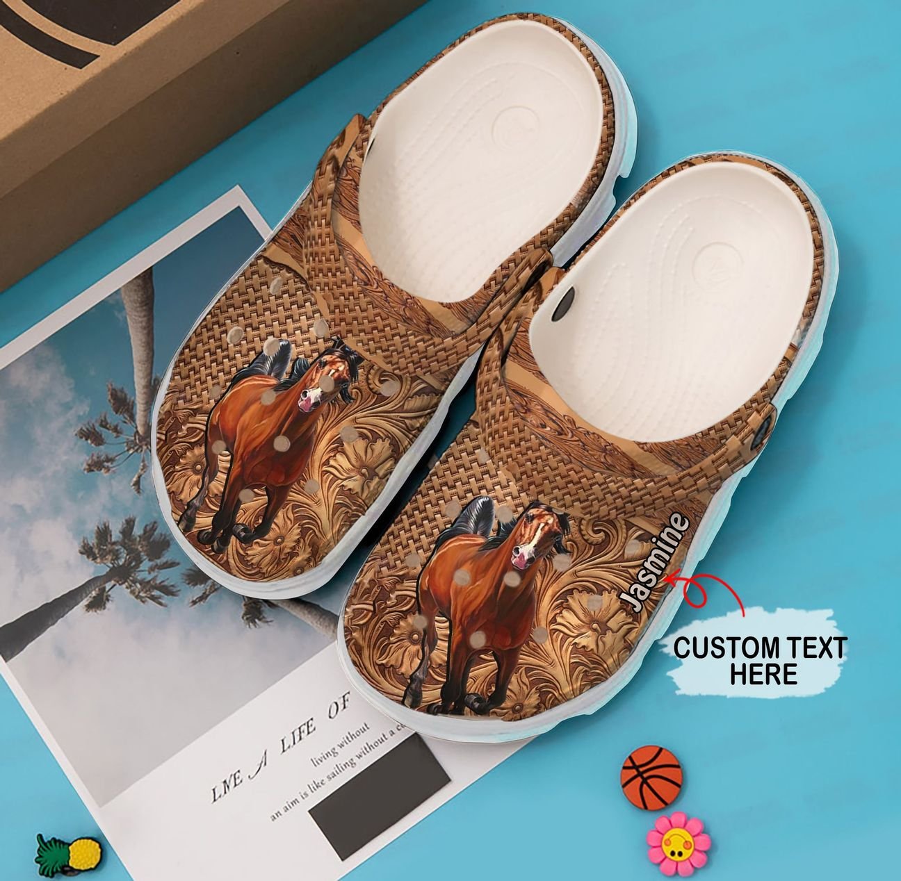 Horse Personalized Clog, Custom Name, Text, Color, Number Fashion Style For Women, Men, Kid, Print 3D Horse