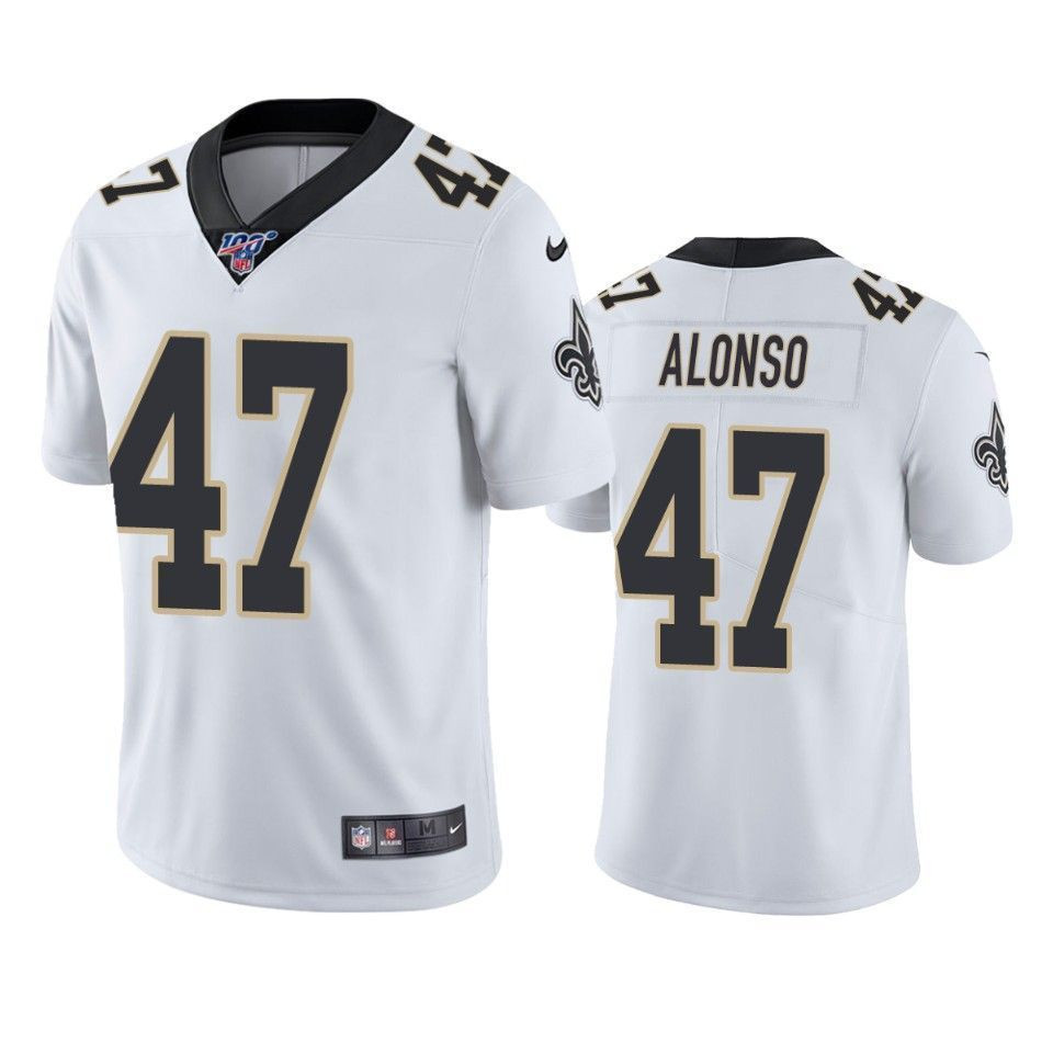 New Orleans Saints Kiko Alonso White 100Th Season Vapor Limited 3D Jersey