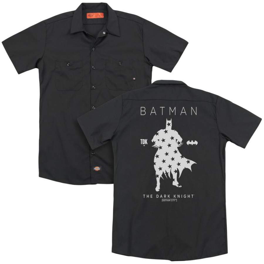 Batman – Star Silhouette(Back Print) Adult Work Shirt