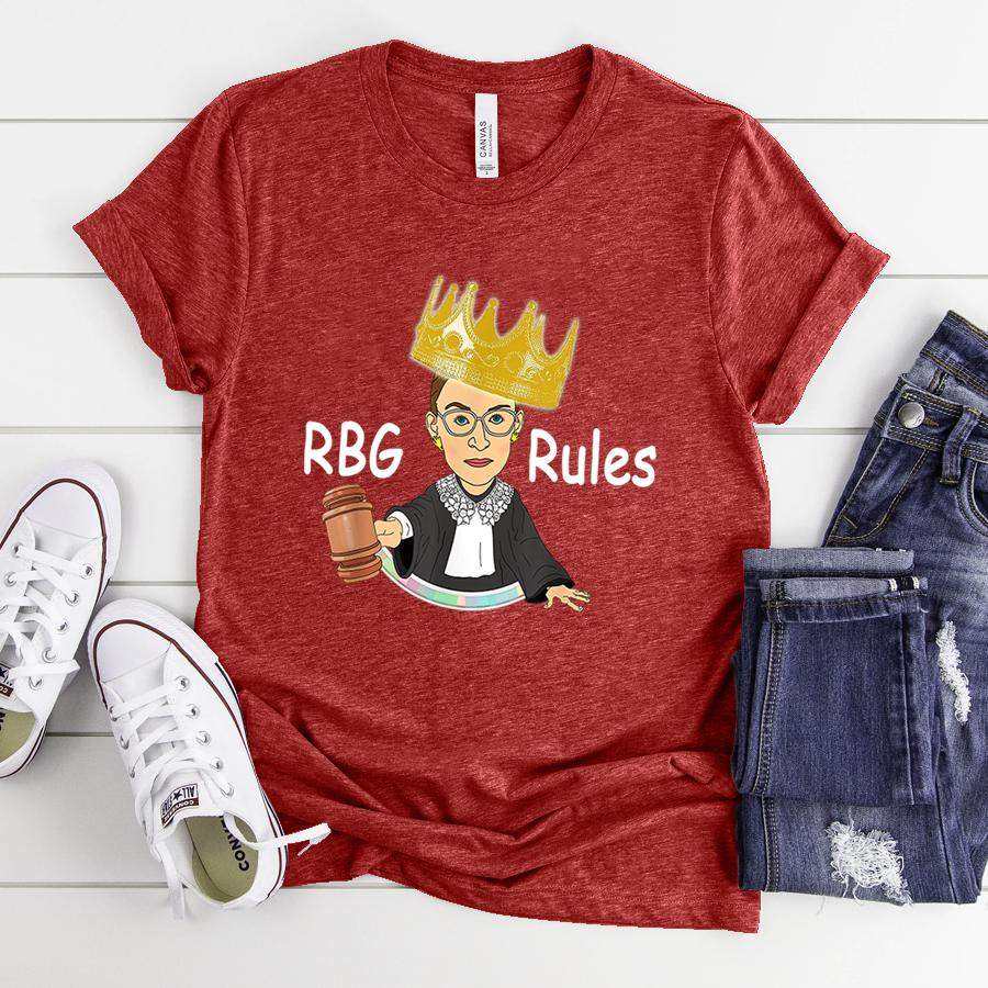 Ruth Bader Ginsburg RBG Rules TShirt for Women Men  Classic Canvas