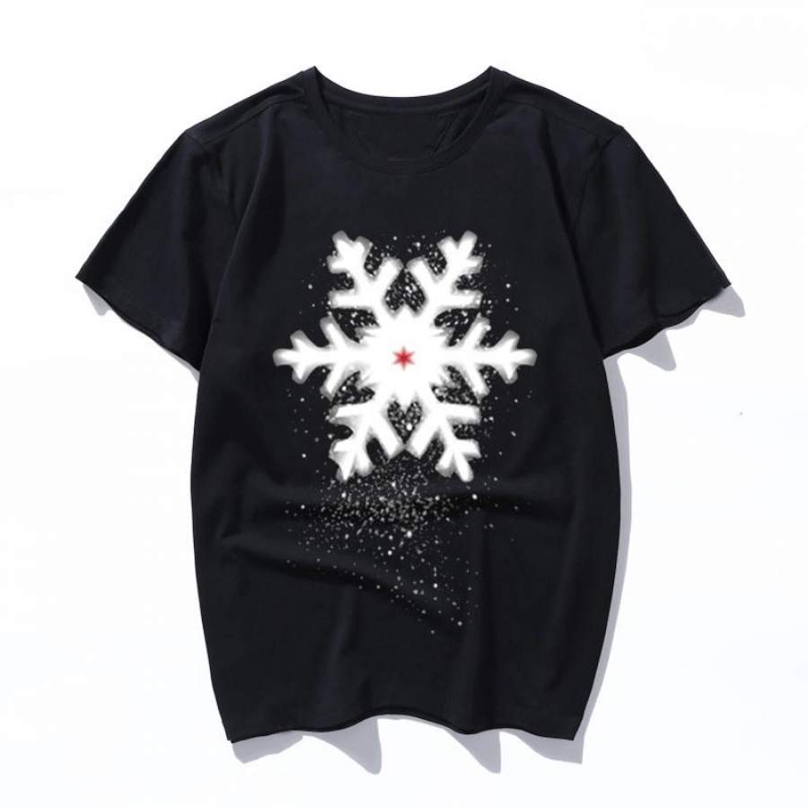 snowflake Summer Cartoon Print T Shirt Women Men Harajuku Punk Aesthetic T-shirt Vintage Casual Streetwear Tops Tshirt Spoof Cartoon Short Sleeve