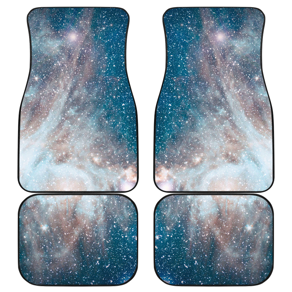 White Cloud Galaxy Space Print Front And Back Car Floor Mats, Front Car Mat