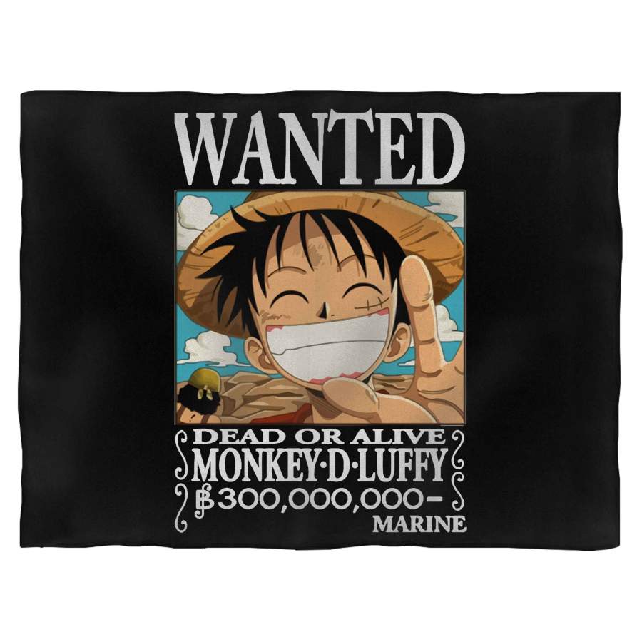 Anime One Piece Wanted Luffy Blanket