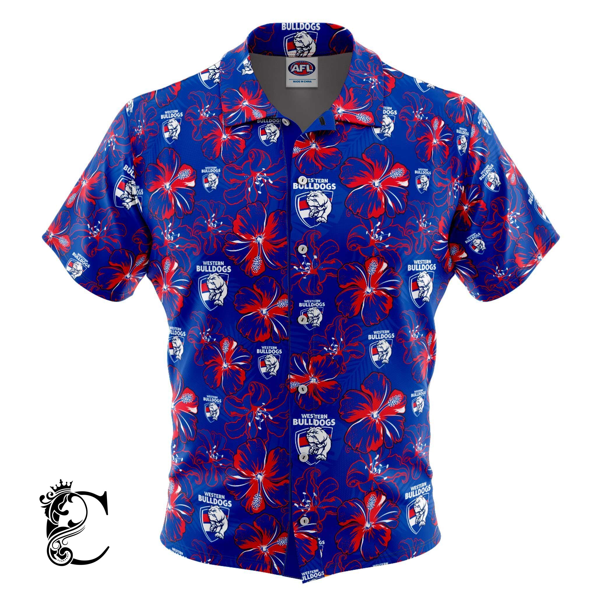 Afl Western Bulldogs ‘Floral’ Hawaiian Shirt