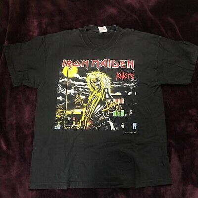 Vintage Iron Maiden Killers Graphic T Shirt 1997 Rock Band Rare L 3868