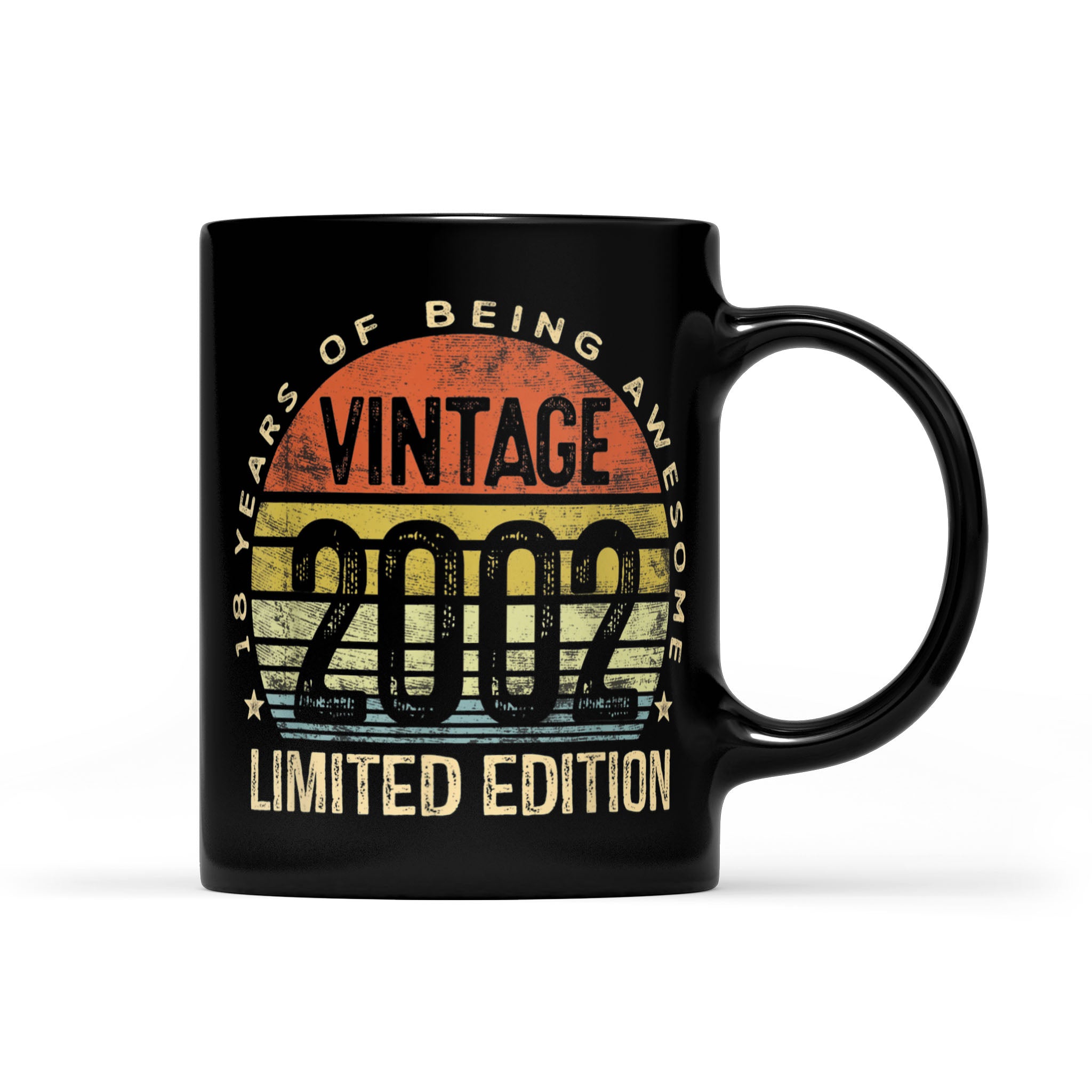 Birthday Vintage Gifts  2002 Limited Edition 18th Birthday, 18 Year Old – Black Mug